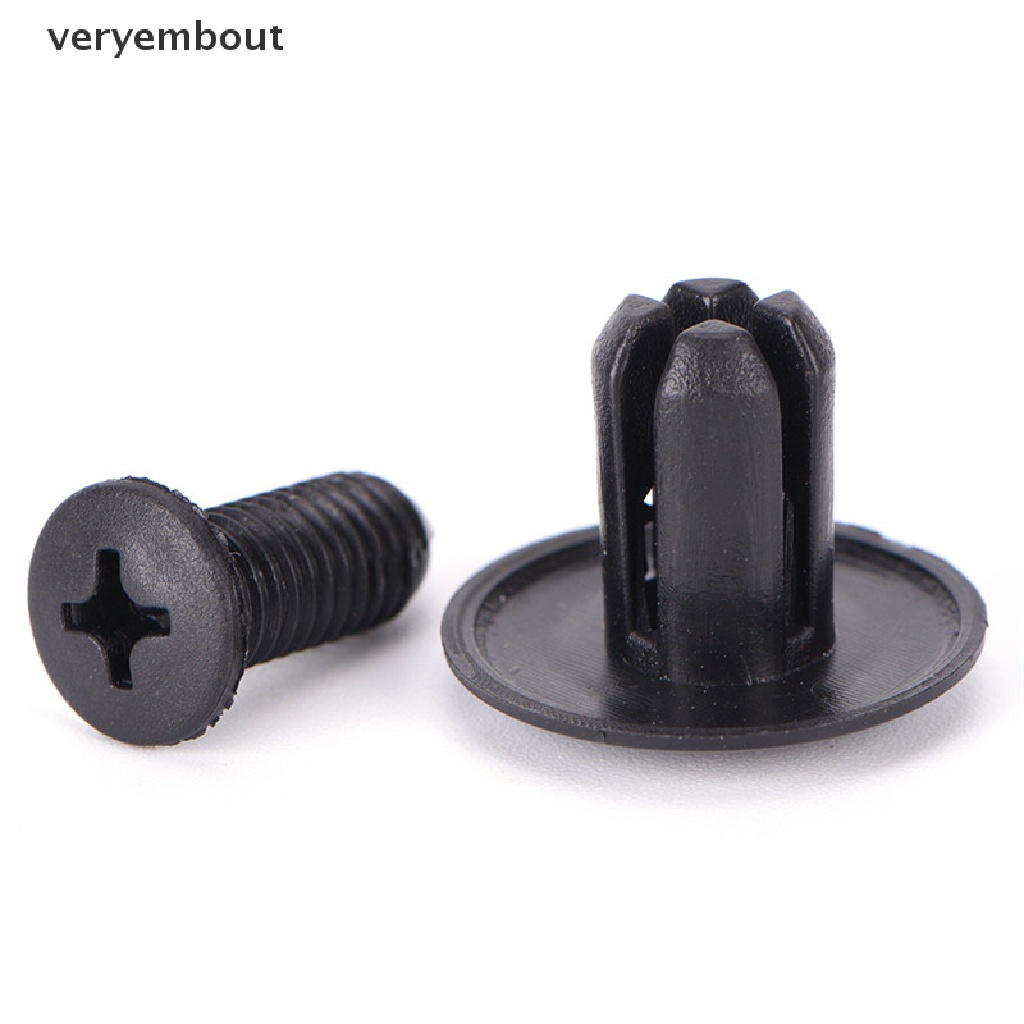 FENDER Set 50 Đinh Tán Nhựa 8mm Màu Đen Chuyên Dụng Cho Xe Hơi