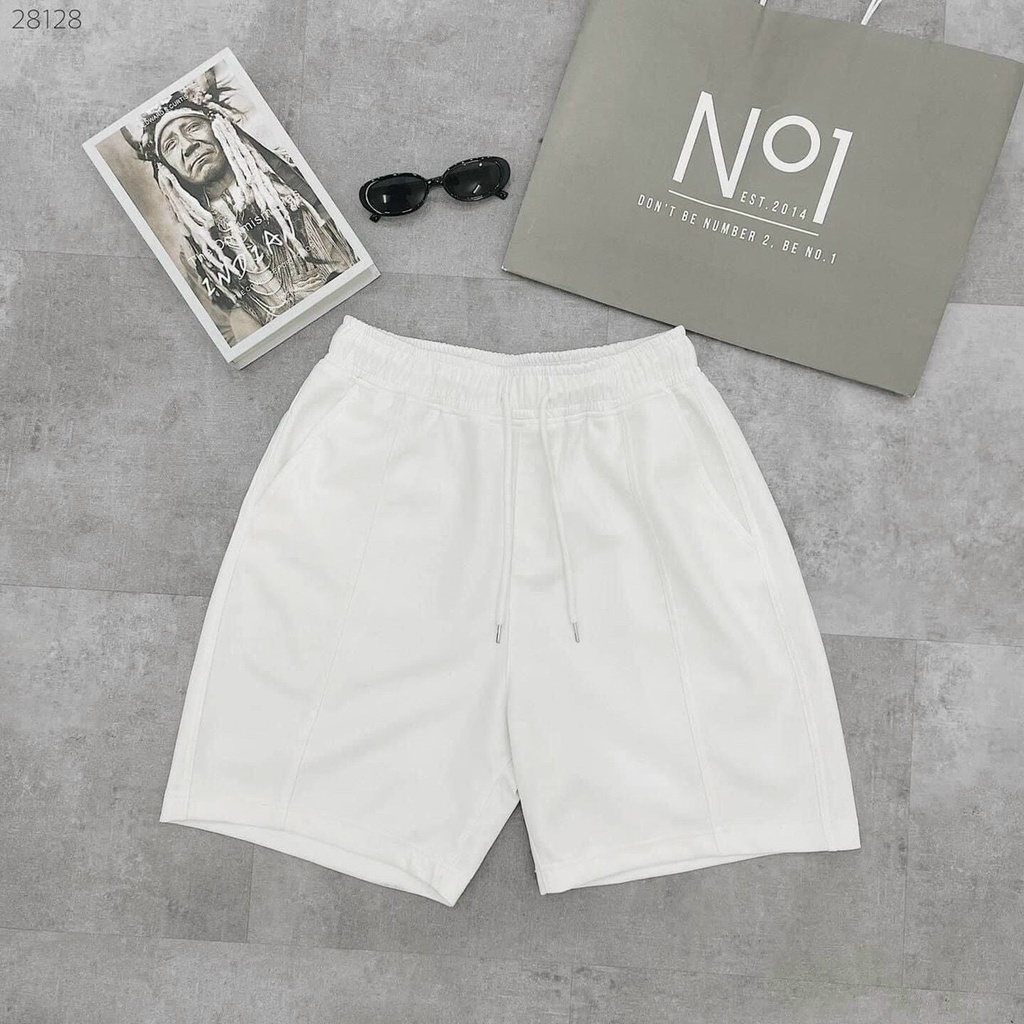 Quần Short Nam Poly Trắng Đen Phối Line Form Đẹp Chất Dày Dặn Short Unisex Mr Smile 99 Shop