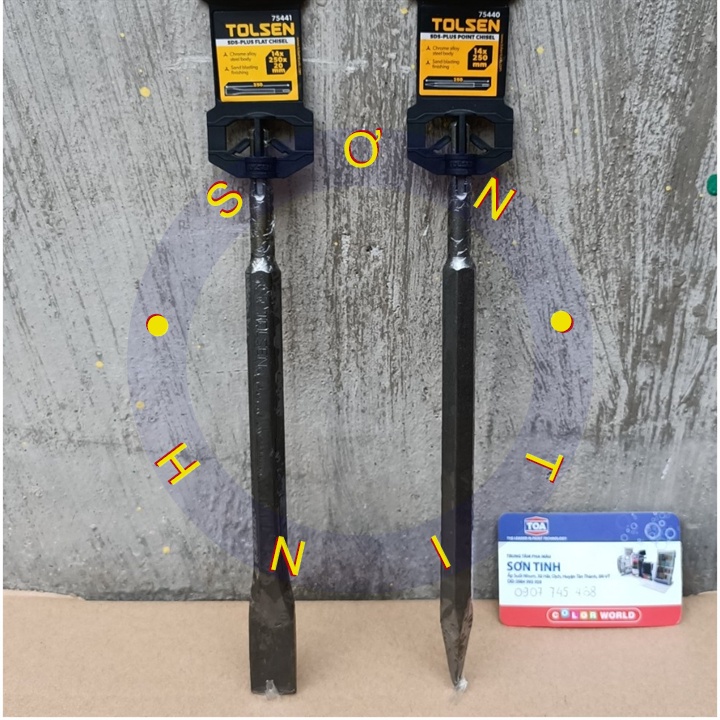 KHOAN BÊ TÔNG NHỌN 14 X 250mm , Dẹp 20 x 250mm TOLSEN 75440 75441