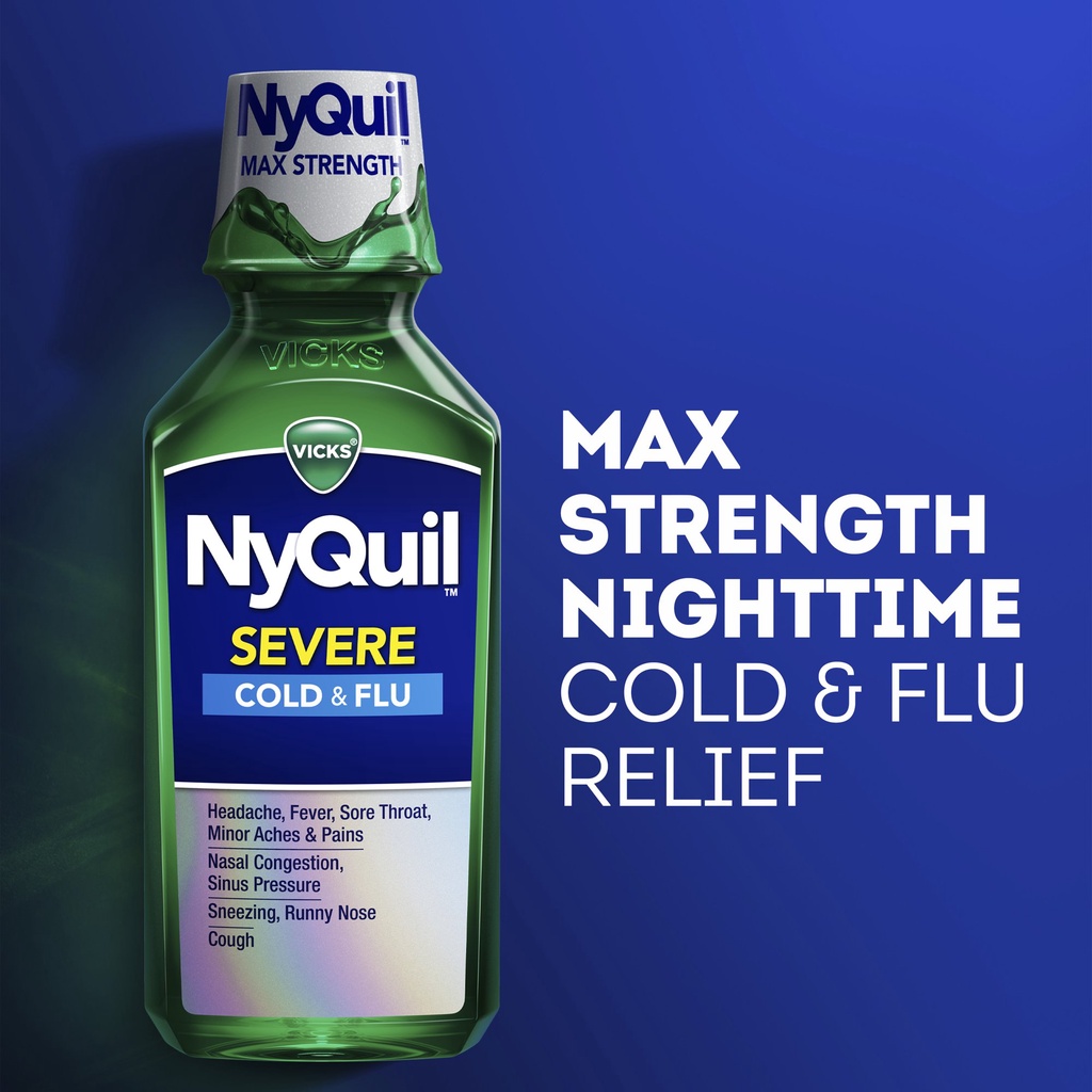 [DATE 5/2023] Siro Vicks DayQuil &amp; NyQuil Cold &amp; Flu Severe 236ML