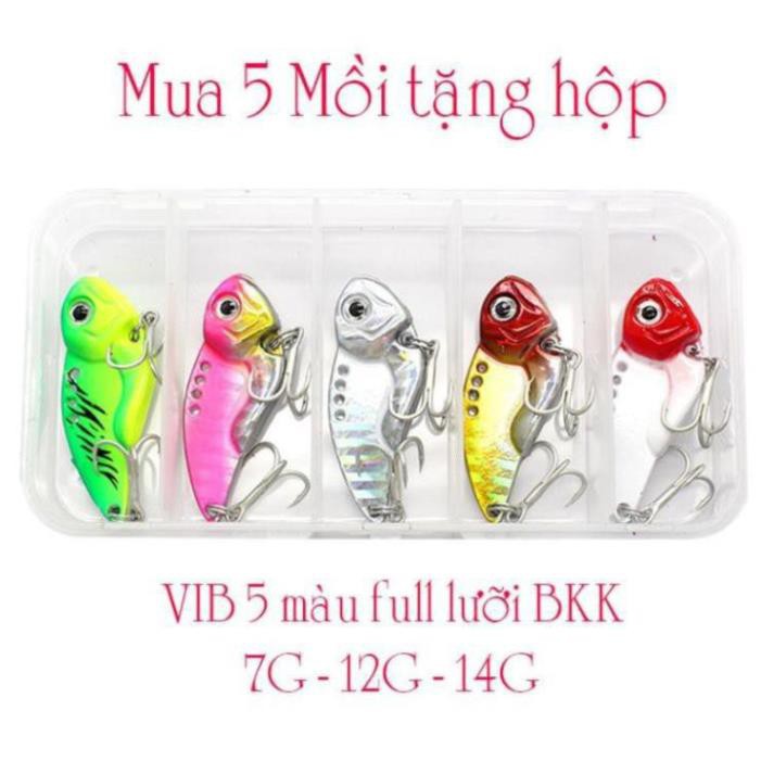 Mồi câu lure cá sắt VIB 7g,12g,14g mồi lure cá lóc, cá chẽm full lưỡi BKK mua 5 con tặng hộp đựng MOI-6