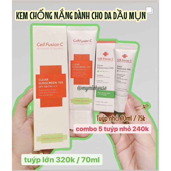 KEM CHỐNG NẮNG CELL FUSION C CLEAR SUNCREEN 100 SPF50+ PA+++