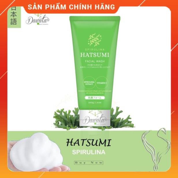 [Quà] Sữa rửa mặt tảo xoắn, vitamin C trắng da, ngừa mụn và dưỡng ẩm - Hatsumi facial wash