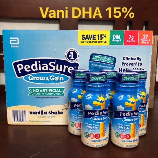 ❤️ [Date 2022]Thùng 24 chai Sữa Pediasure nước Vani, Dâu, Fiber chất xơ 237ml Mỹ