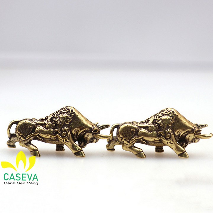 Móc Khóa Con Trâu Vàng Kim Ngưu, Móc Khóa Linh Vật Phong Thuỷ, Móc Khóa Tuổi Sửu, Móc Khóa Xe Máy Đồng Thau CASEVA