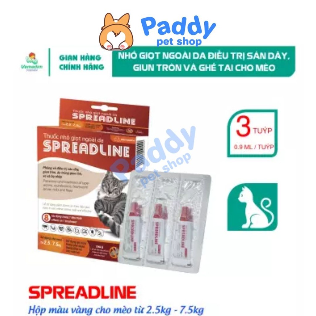 Nhỏ Ngoài Da Spreadline Phòng Sán Dây, Giun Tròn, Giun Tim, Ve Cho Mèo