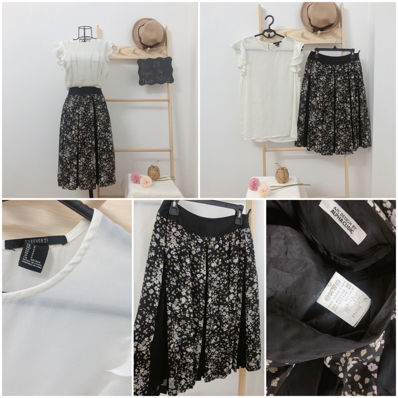 Chân váy kèm áo voan xô dưới 60 kg