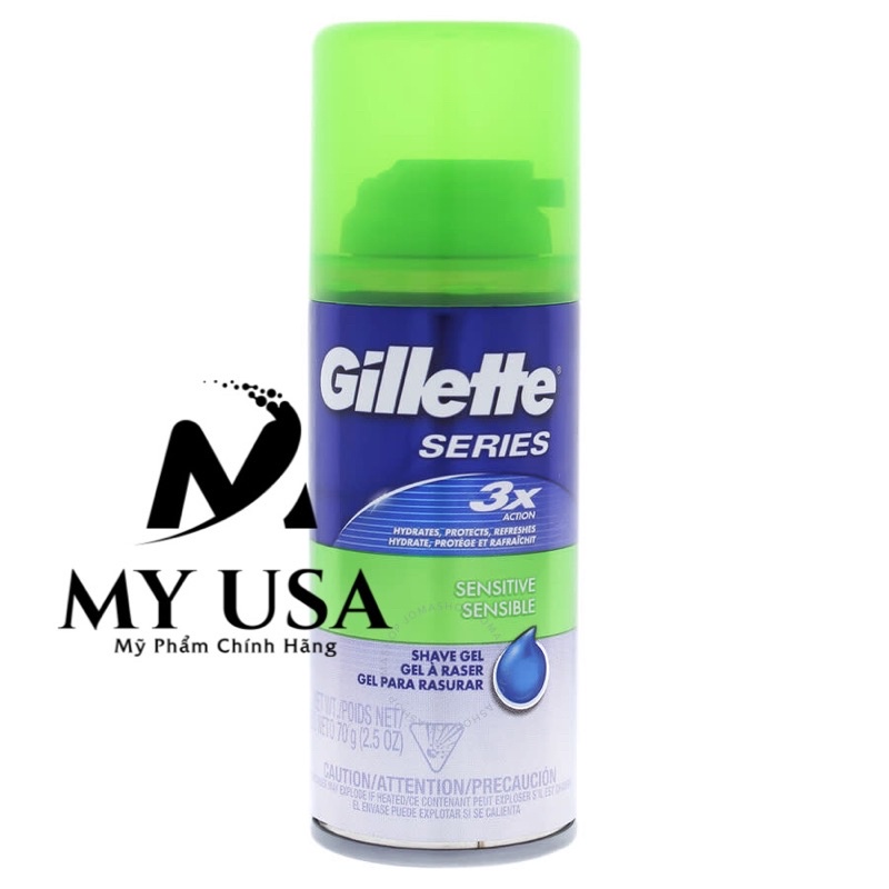 Gel cạo râu du lịch❤️Gel cạo râu Gillette Series 3X 70g từ Mỹ
