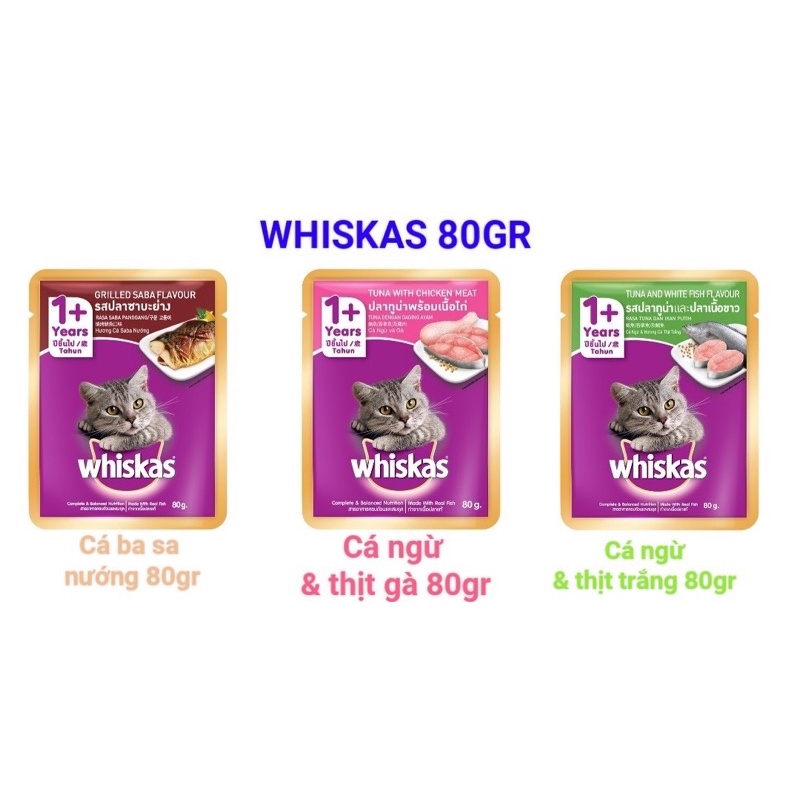 Whiskas Pate gói Whiskas đủ vị 12 gói [ hàng chuẩn có tem phụ ]