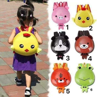 Balo cho bé mẫu giáo 2 3 4 5 tuổi ba lô quả trứng hình thú cún heo mèo gà thỏ ếch cáo hổ vỏ cứng - VUBABY