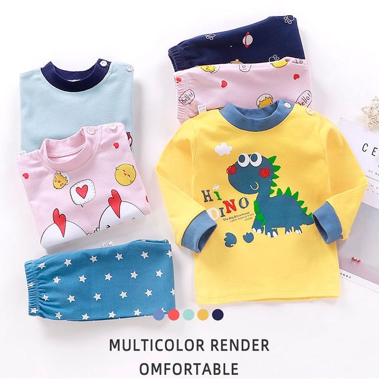 Bộ Đồ Ngủ Cotton In Họa Tiết Chấm Bi Hoạt Hình Dễ Thương Cho Bé Sơ Sinh