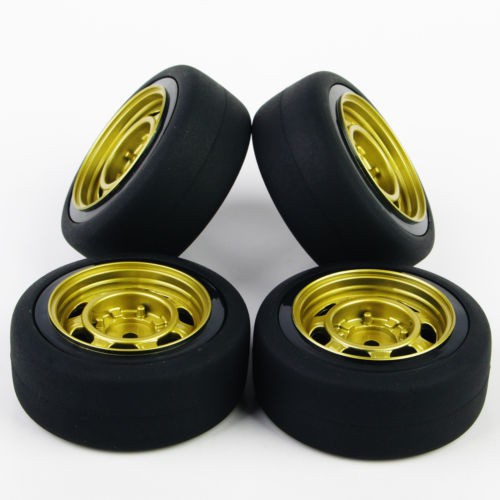 Set 4 bánh xe thay thế cho xe ô tô đua đồ chơi tỉ lệ 1:10