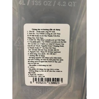 Bình nước Jug PP Lock&Lock HPL738 4L
