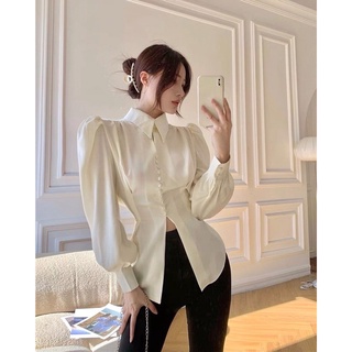 Sơmi tay phồng thắt nơ lưng