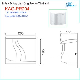 MÁY SẤY TAY CẢM ỨNG PROLAX KAG-PR204