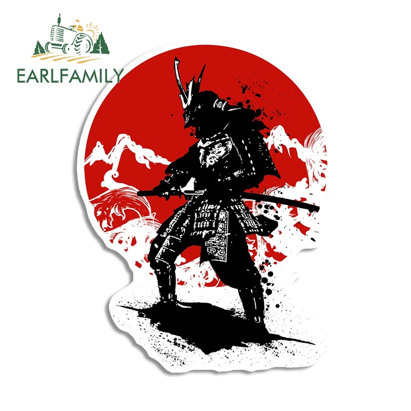 Miếng Dán Trang Trí Xe Hơi Chống Trầy Xước Chống Thấm Nước Hình Chiến Binh Samurai Nhật Bản 13Cmx11Cm