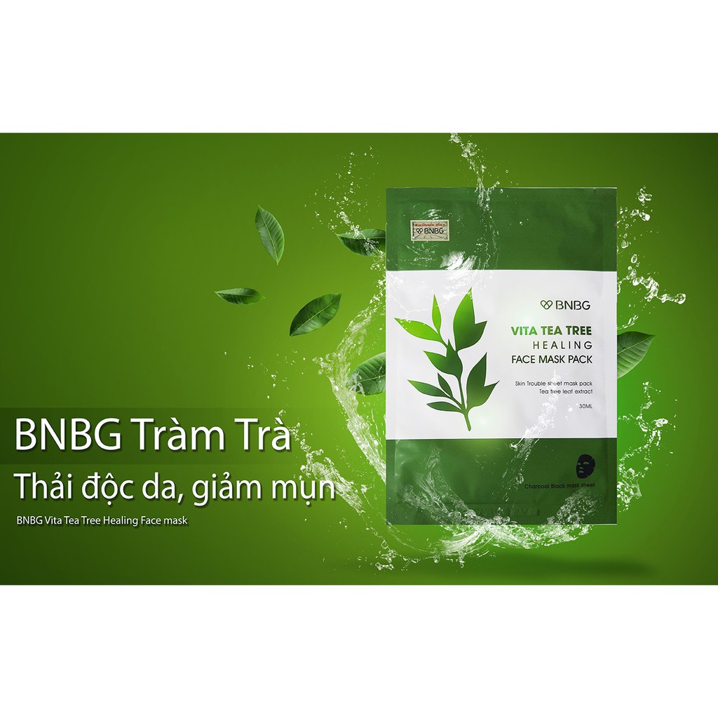 Mặt Nạ BNBG Vita Tea Tree Healing Face Mask Pack Thải Độc Da Giảm Mụn 30ml