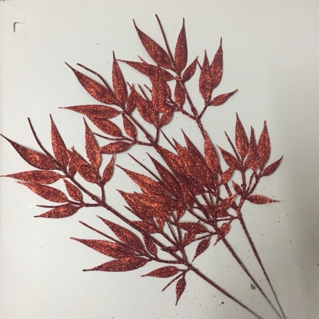 Lá tre kim tuyến dài 40cm trang trí oản tài lộc Tết