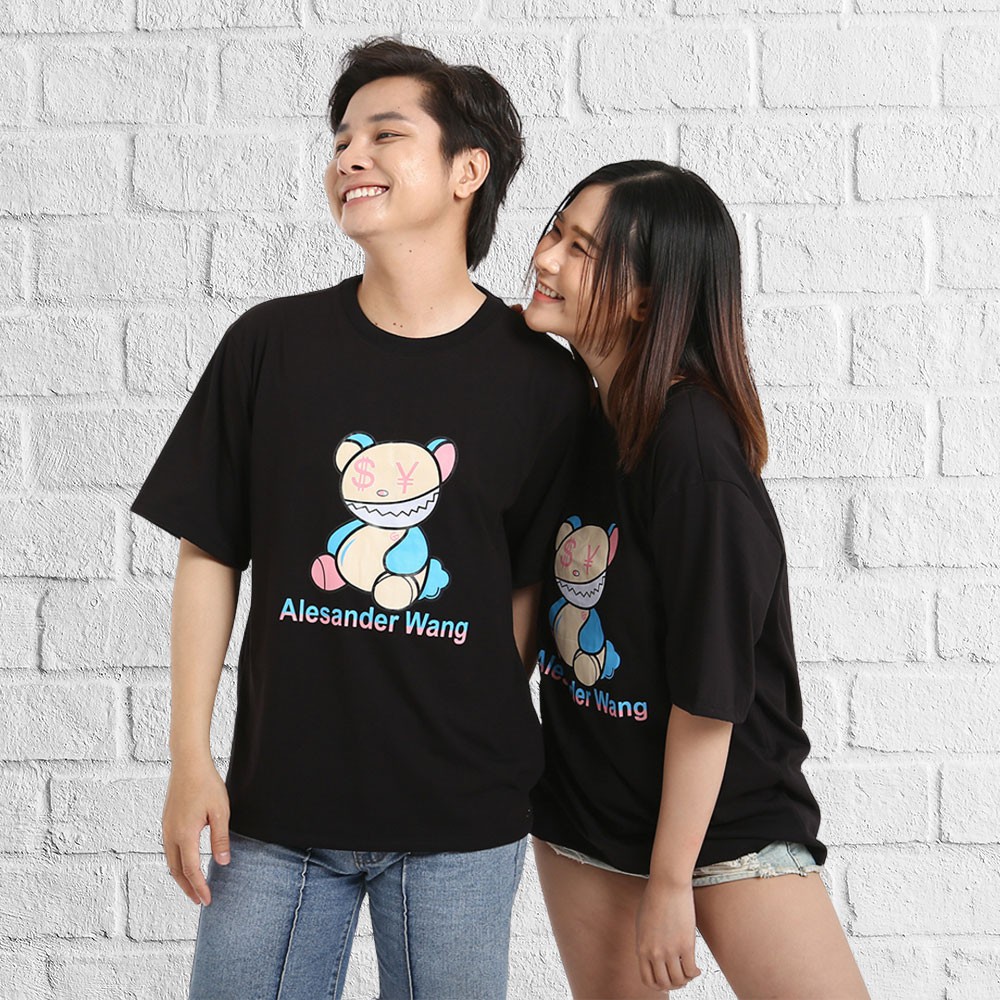 Áo thun tay lỡ phong cách unisex cổ tròn cho nam nữ in hình Gấu Mập đẹp T5