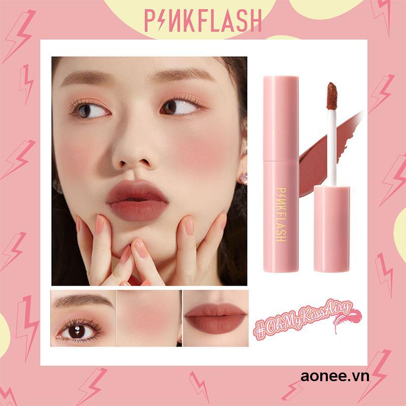 ✨✨Son kem lì Pinkflash dòng Kiss Air 24g chống thấm nước 16 tông màu hai công dụng cho môi và má