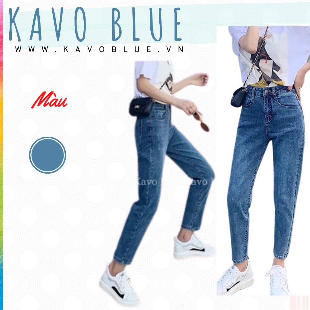 Quần Jean Nữ Baggy KAVO BLUE Màu Ghi Đá Tôn Dáng