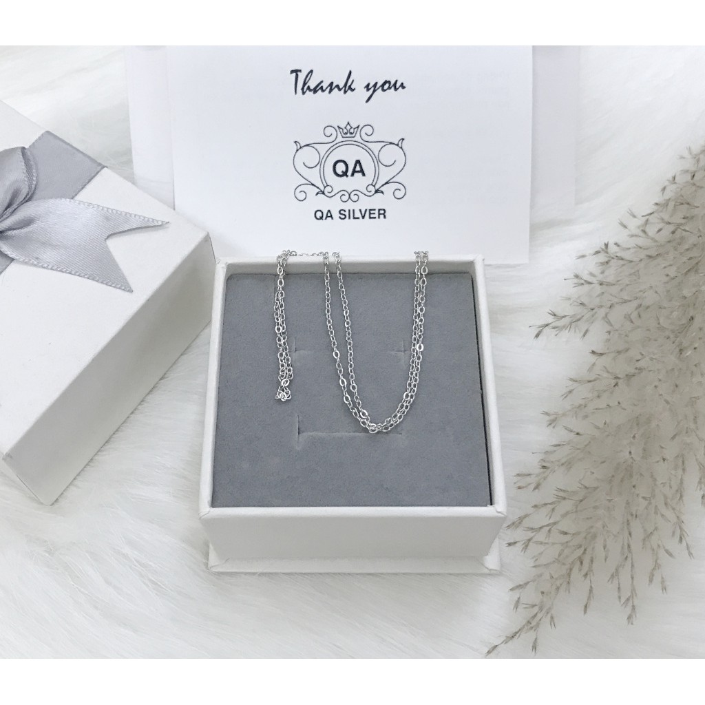 Dây chuyền Bạc 74% vòng cổ nữ bạc trơn MINIMAL Silver Necklace QA SILVER NE170304