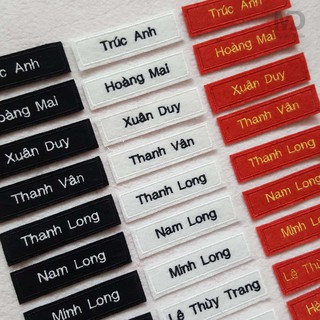 Combo 5 Bảng thêu tên - sticker thêu cho bé dùng để may vào áo, quần, cặp, balo ... 1 lớp vải
