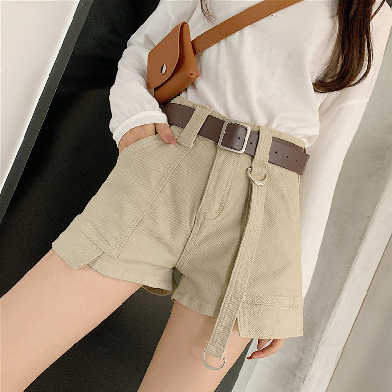 Quần Short Denim Lưng Cao Kiểu Retro Hàn Quốc Cá Tính Cho Nữ