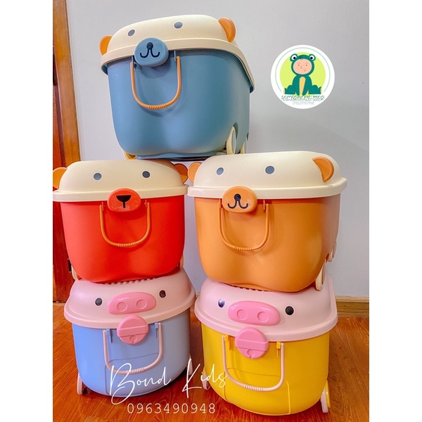 Thùng đựng đồ chơi siêu to  hình gấu nhiều màu dễ thương cho bé - Bond Kids
