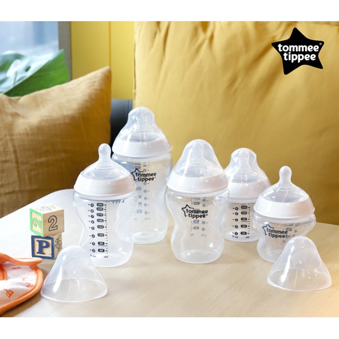 Bình sữa ty siêu mềm tự nhiên Tommee Tippee Closer to Nature PP 340ml, núm ty đi kèm 3-6 tháng