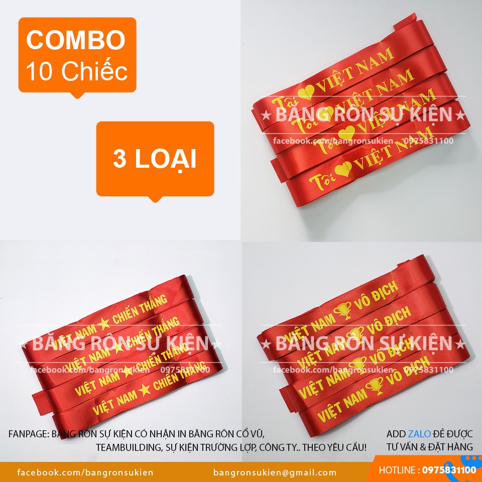 Băng rôn cổ vũ bóng đá 3k/ cái Combo 10 chiếc )