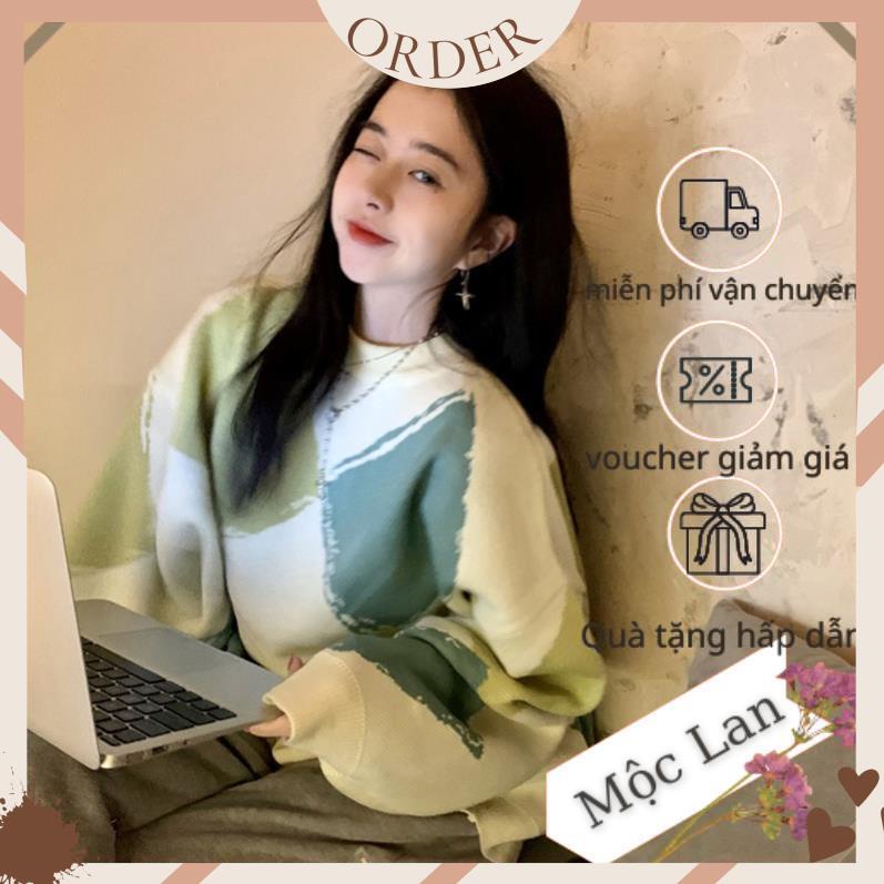 (MộcLan ORDER) Áo len nữ form rộng họa tiết ô vuông nhiều màu style retro Hàn Quốc oversize | BigBuy360 - bigbuy360.vn