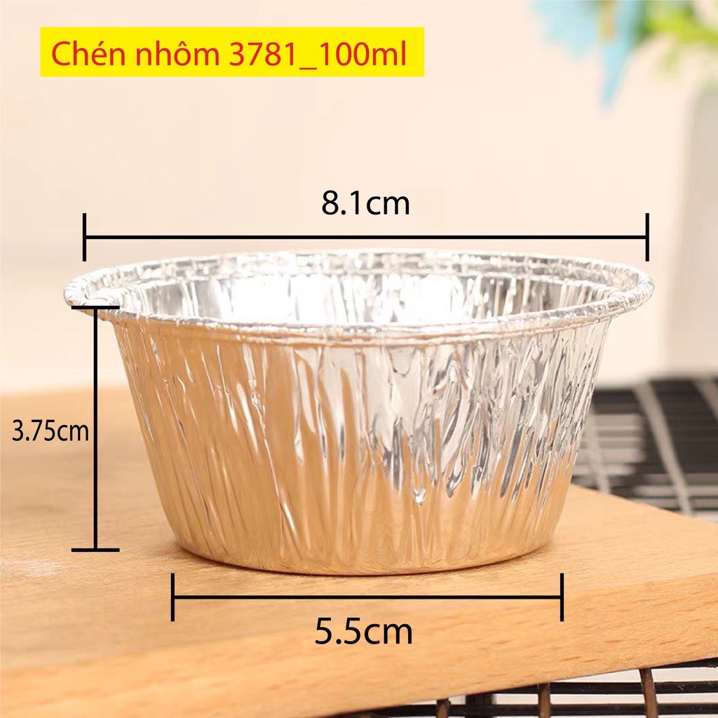 Đế Cốc Chén Khuôn giấy bạc 100ml dùng nướng thực phẩm, nướng bánh, nướng hàu tiện lợi