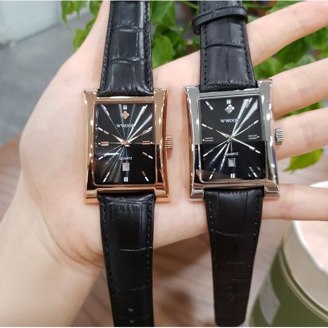 GIÁ_BUÔN_Đồng hồ nam mặt vuông chống nước chống xước chính hãng WWOOR