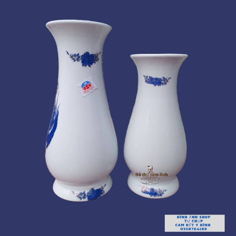 Bình bông thờ cúng họa tiết rồng -hàng bát tràng Việt Nam cao cấp,nhiều kích thước.