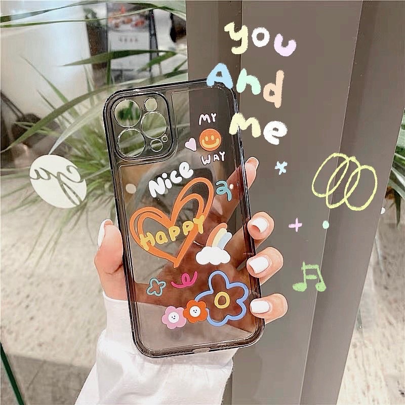 Ốp Điện Thoại Nhựa Trong Đen Tim - CAS2225