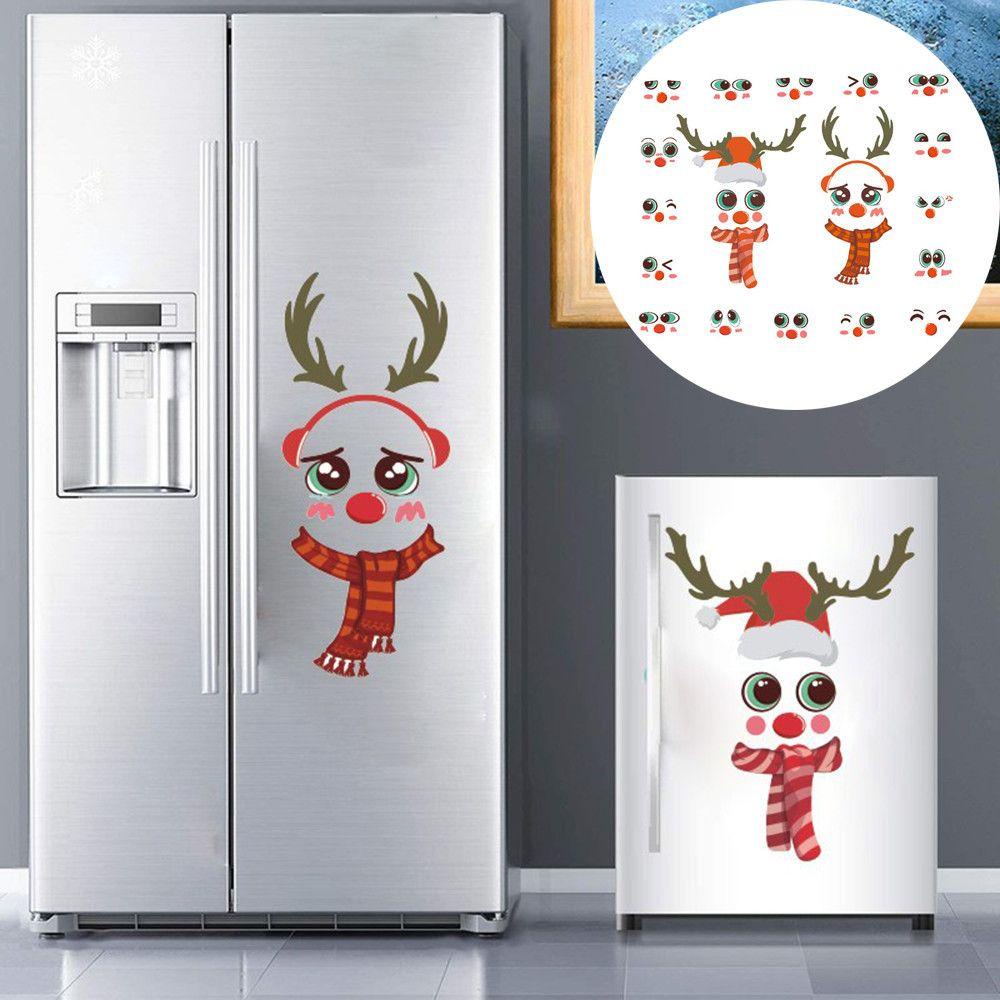 Miếng Dán Cửa Sổ Trang Trí Hình Người Tuyết DIY