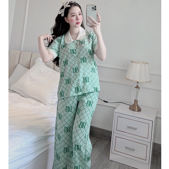Đồ bộ nữ Vic's LỤA MANGO cao cấp, đồ ngủ hoạ tiết mặc nhà sang trọng L227 thời trang nữ pijama