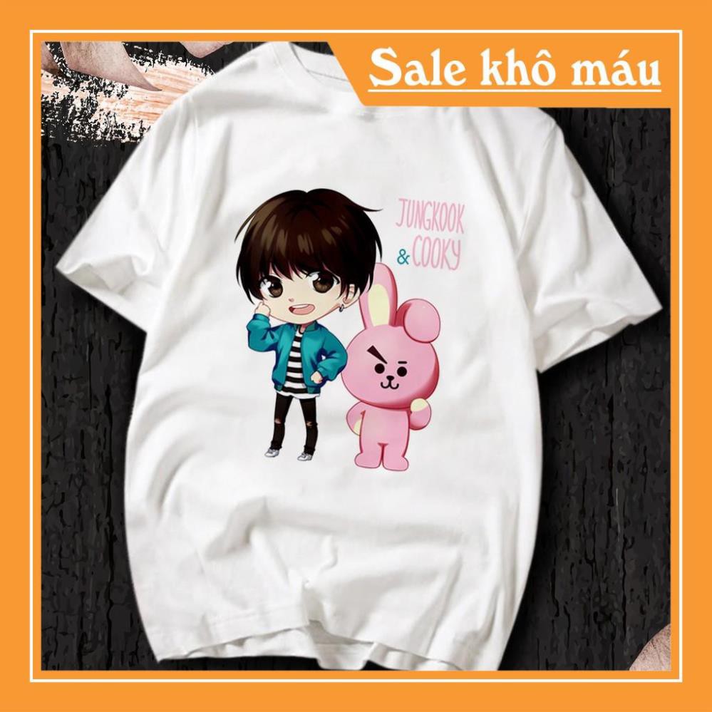 DEAL CHẤT- Áo Chibi BTS | 7 Thành viên Kpop BTS Korea | Vải Dày - Dây cổ hàng xuất khẩu (có hình thật) giá cực tốt
