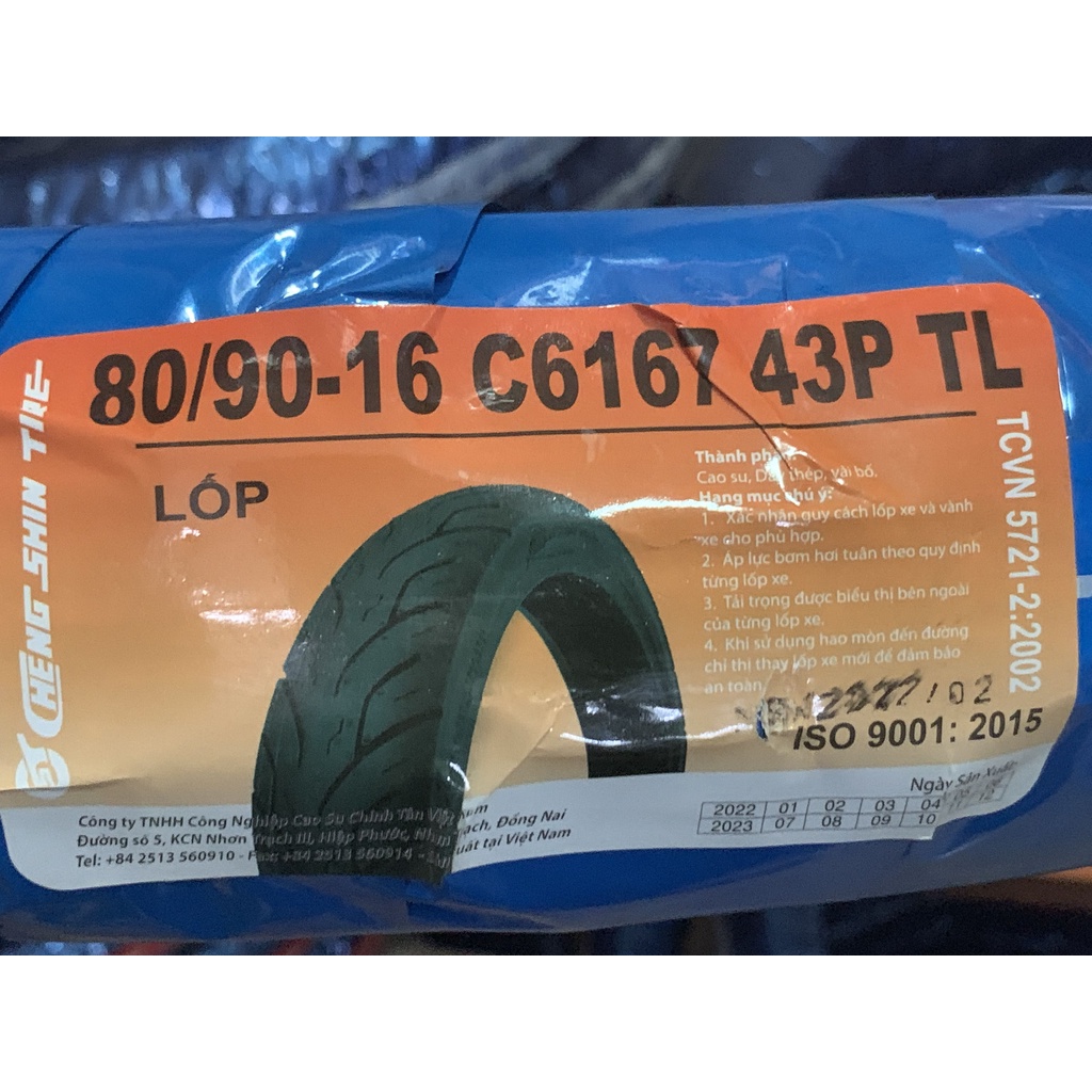 Vỏ Chengshin 70-80-90/90/16 Bánh Trước/Sau Nouvo và Bánh Trước SH Mode Đầu - Không Ruột