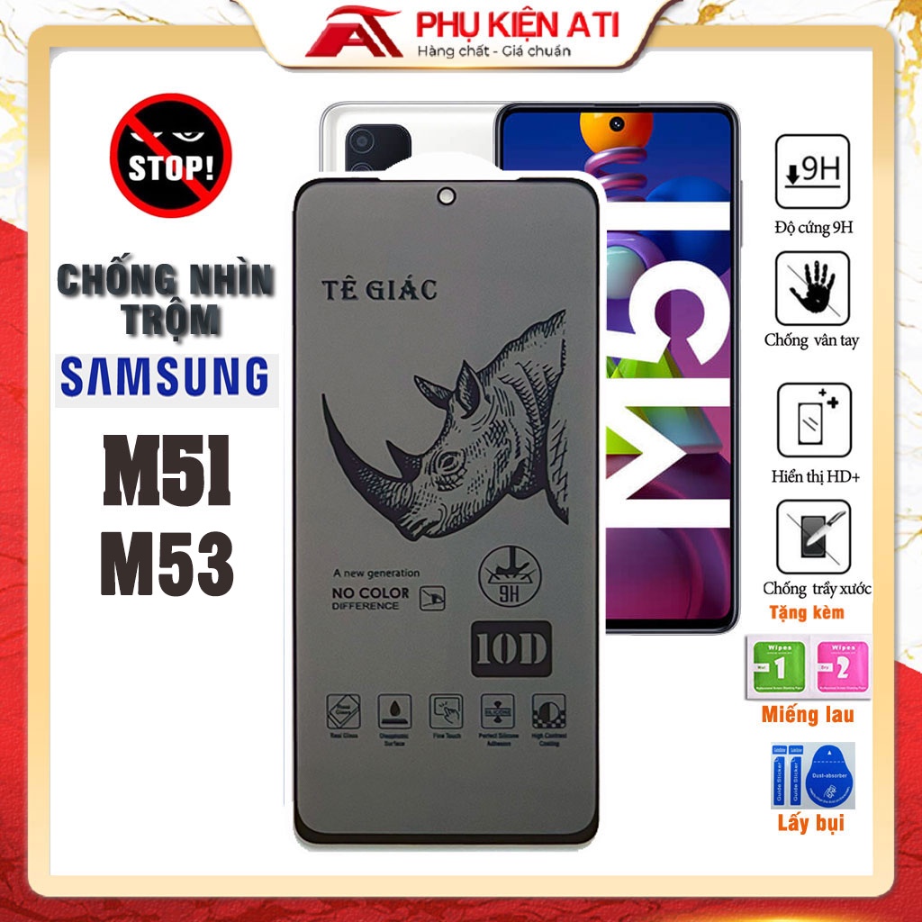 Kính cường lực Samsung M51/ M53 Chống nhìn trộm - Bảo vệ sự riêng tư-Dày dặn,cứng cáp,chống trầy - Phụ kiện ATI