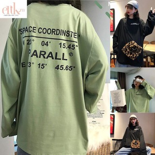 Áo thun sweater tay dài form rộng PARALL mẫu thu đông siêu hot  B041 ERIK
