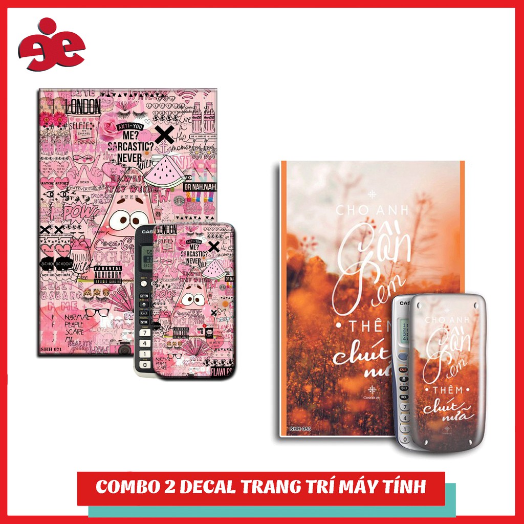 COMBO DECAL TRANG TRÍ MÁY TÍNH CASIO SIÊU TIẾT KIỆM