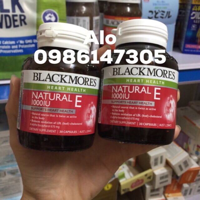 Viên uống Blackmore Natural Vitamin E 250IU 30v