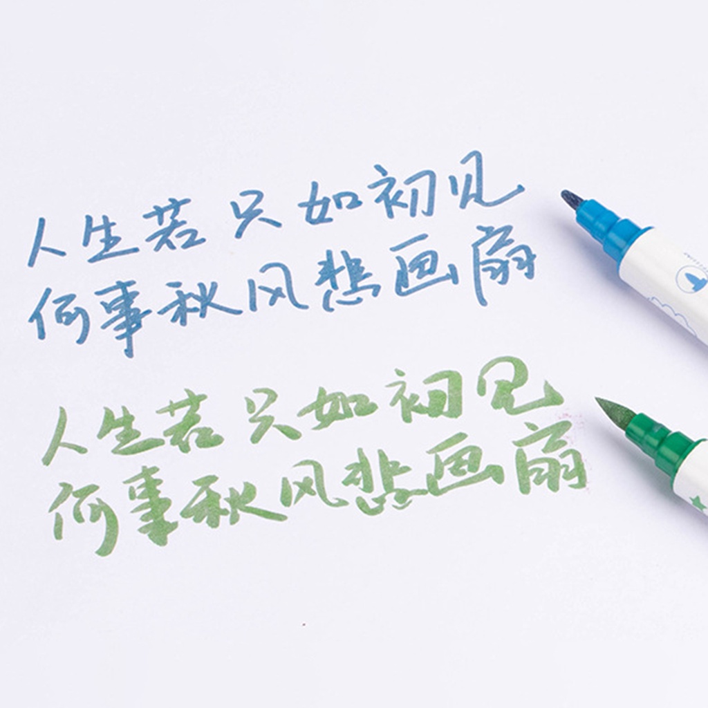 10 màu Bút Lông Mềm Hai Đầu Màu Ánh Kim DIY bút đánh dấu