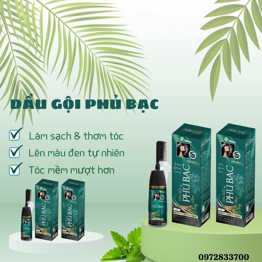 Dầu gội phủ bạc nguyên liệu nhập khẩu Nhật Bản, làm tóc đen tự nhiên, cho mái tóc đen, bóng mượt hơn lọ 200ml