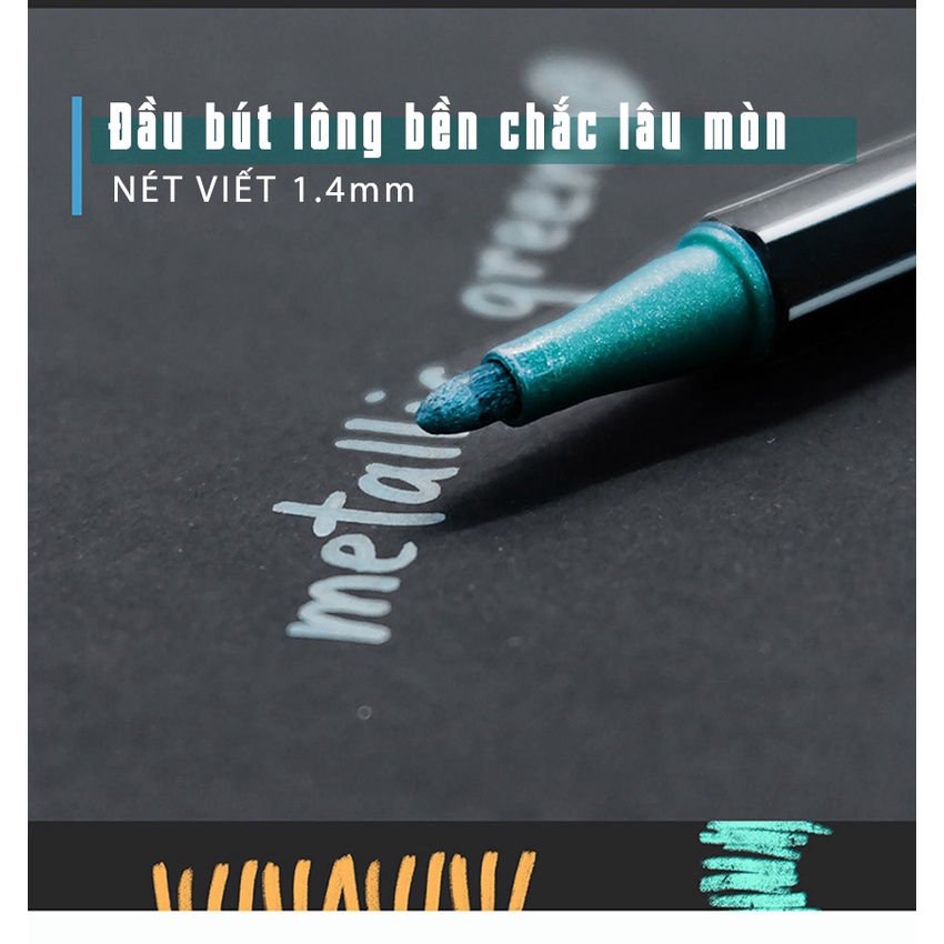 Combo Bộ Bút lông nhũ STABILO Pen 68 metallic 3/5/8/10 màu