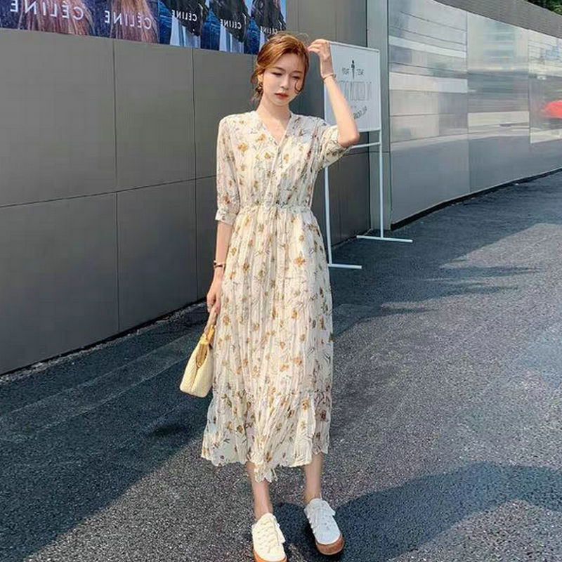 Đầm Voan Hoa Tay Lửng Xinh Xắn Dành Cho Nữ