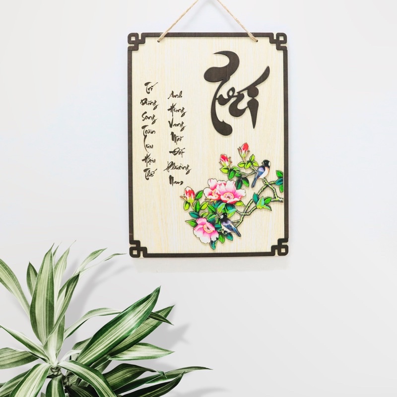 Biển Gỗ Trang Trí Chữ Thư Pháp
