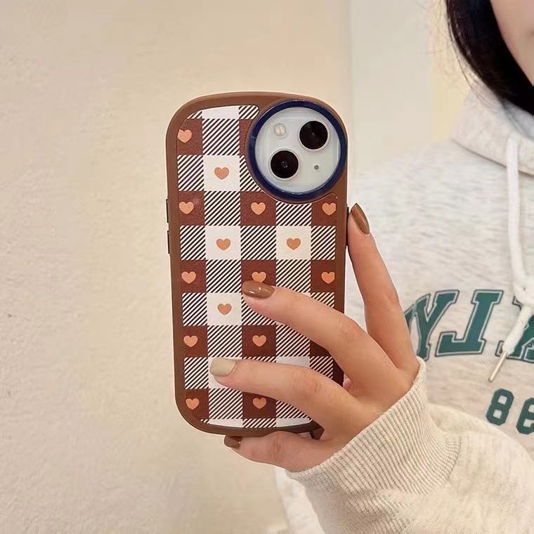 Ốp Điện Thoại Silicon In Họa Tiết Lưới Trái Tim Gza1 Cho IPhone X Xs Max Xr 7 8 Plus 12 13 11 Pro Max